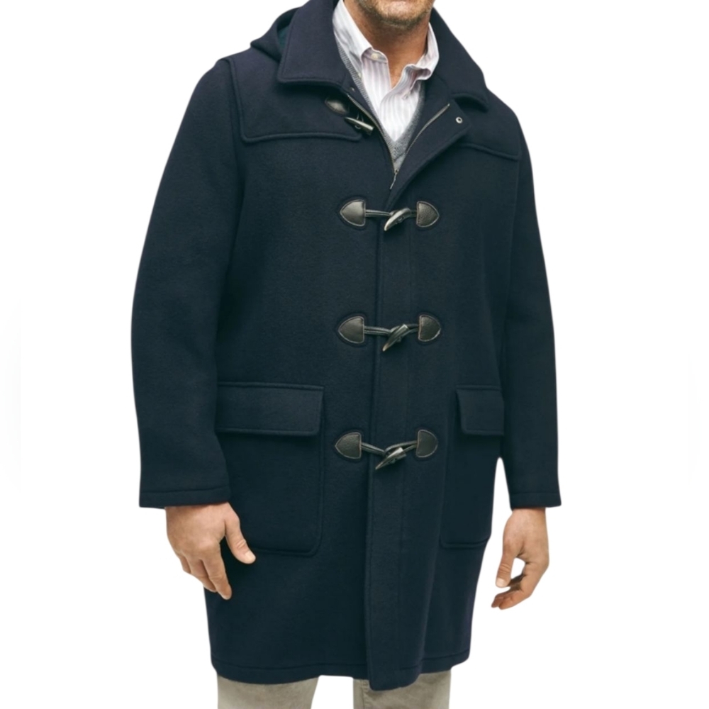 Men's Navy Hooded Duffle Coat